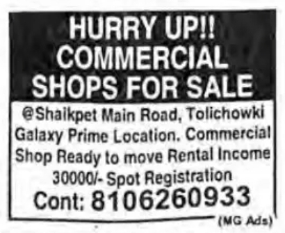 Commercial Shops For  Sale